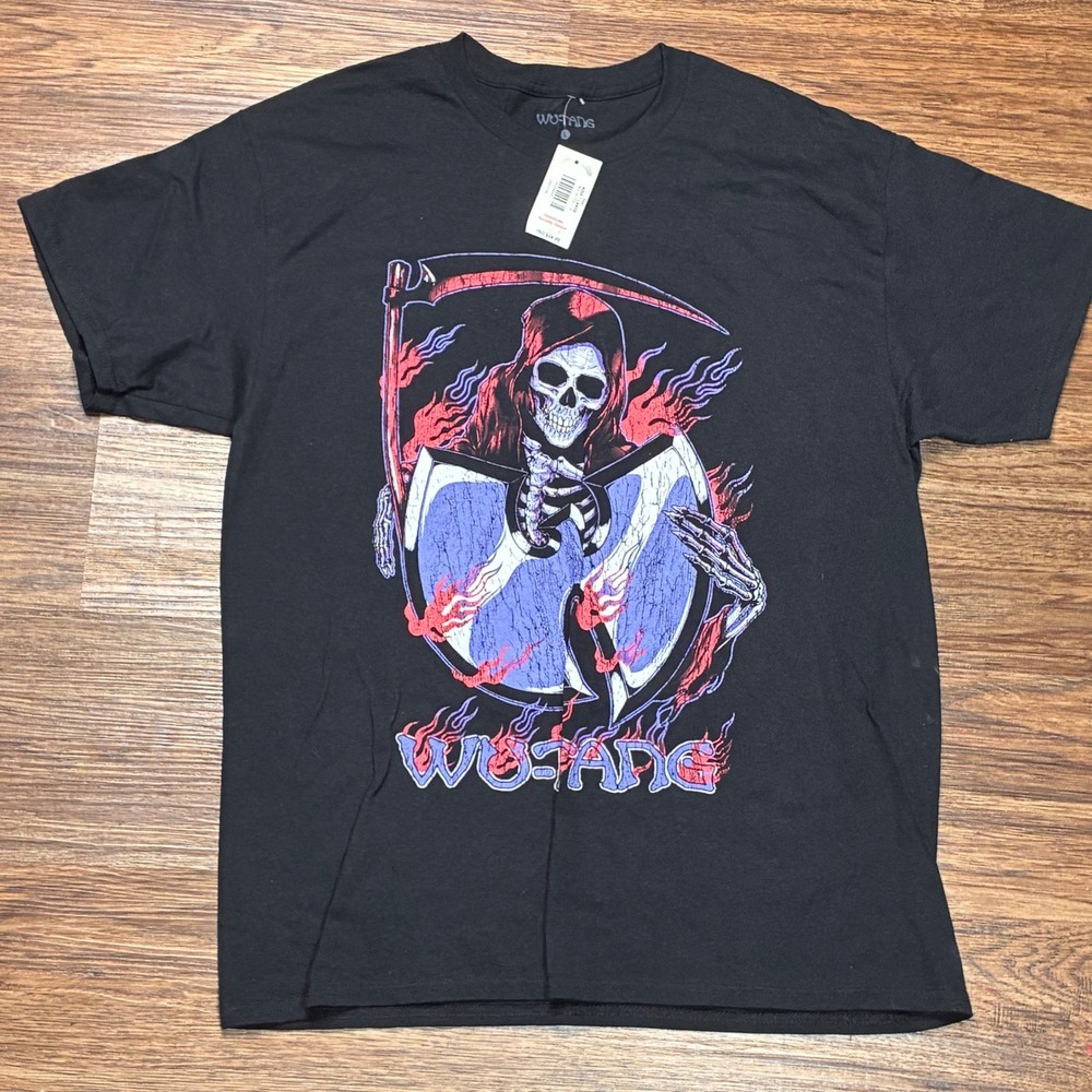 Wu-Tang Clan Grim Reaper Graphic T-Shirt Men's L Black Hip Hop Rap Tee NWT